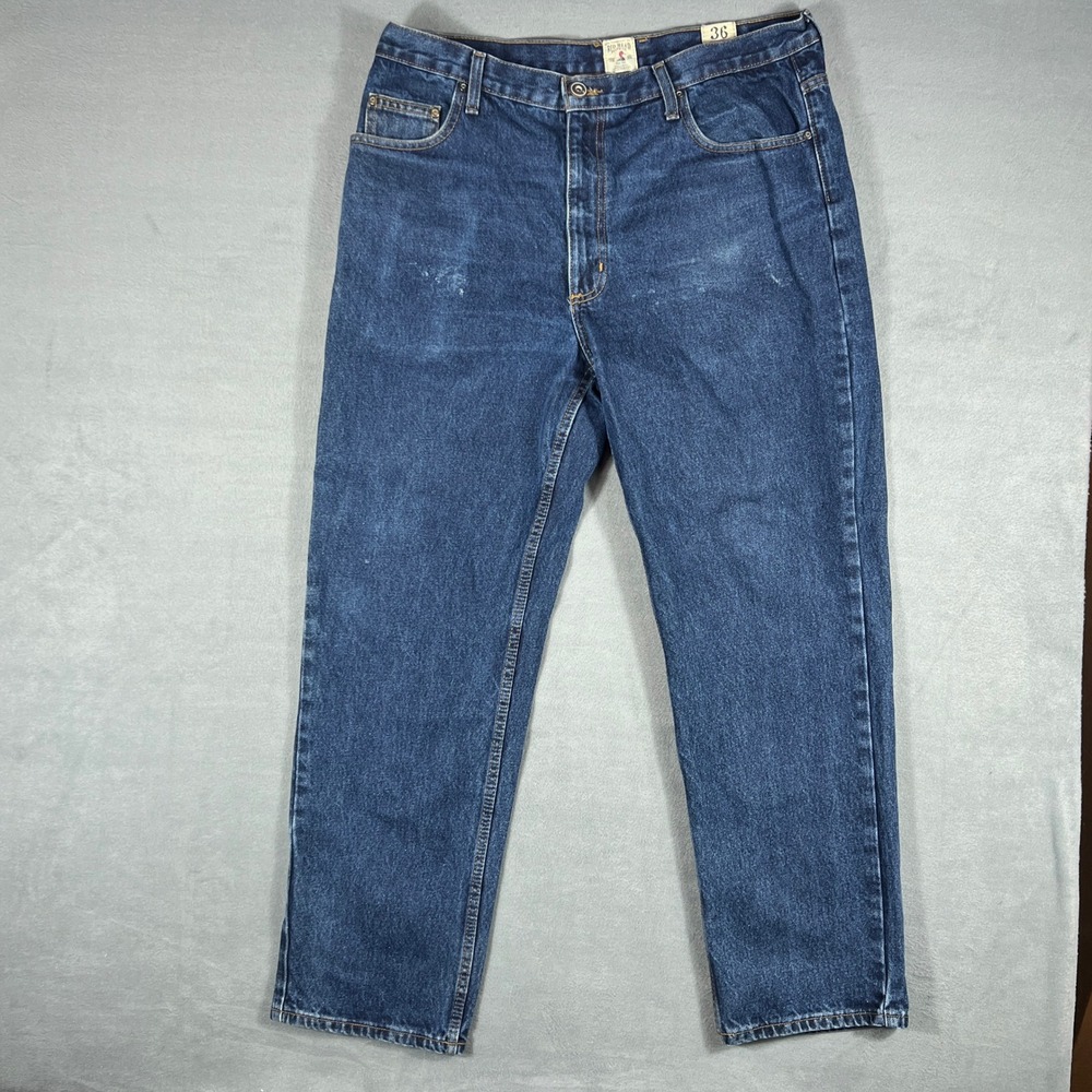 Red Head Mens Jeans 36 x 30 Blue Solid Straight Fit Full Length 5-Pocket Utility